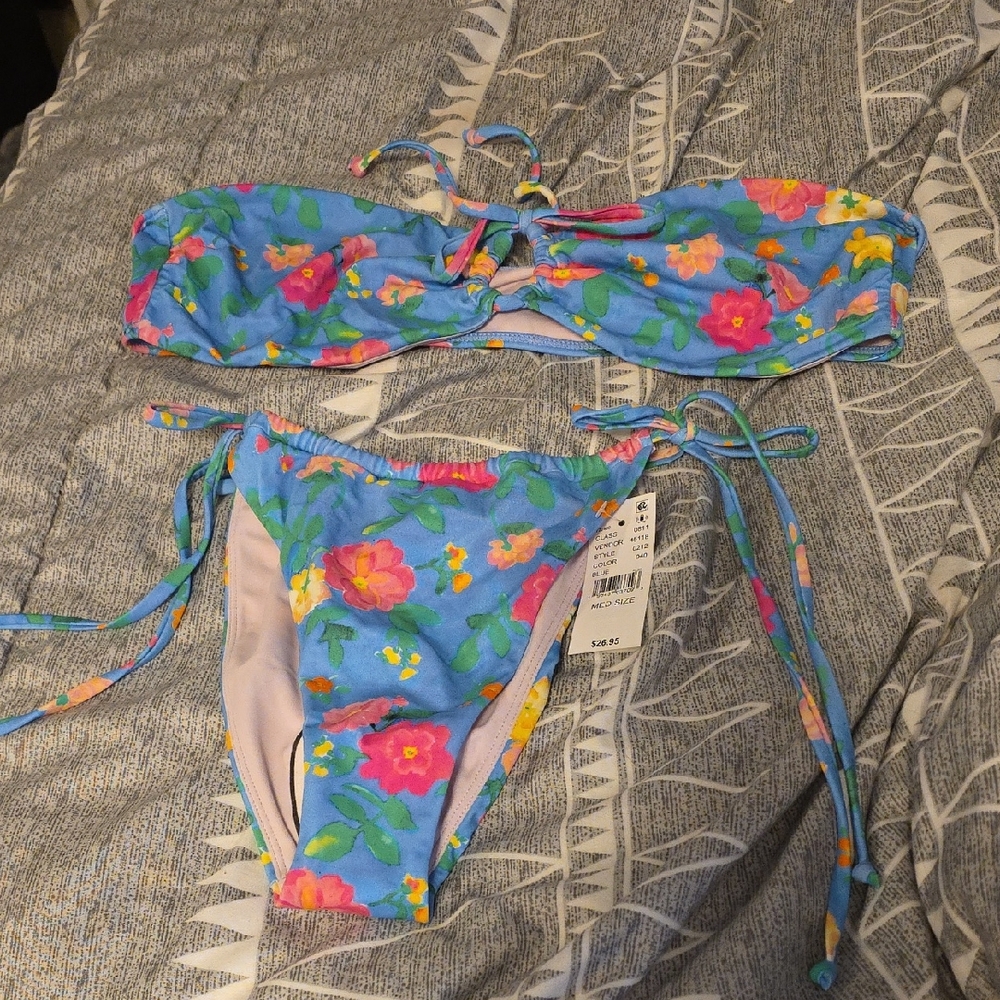 PacSun Blue Floral Bikini